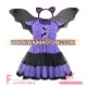 Western Style Halloween Christmas Costume Purple Bat Girl Suit Dress Lovely Jacobs Kid Bat Princess Dress Wings with Headband