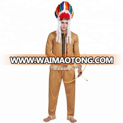 Carnival party fancy dress cosplay adult man native american Indians costume for men