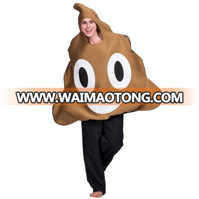 Promotional adults unisex Funny Carnival party face emoji shit mascot costume jumpsuit for men